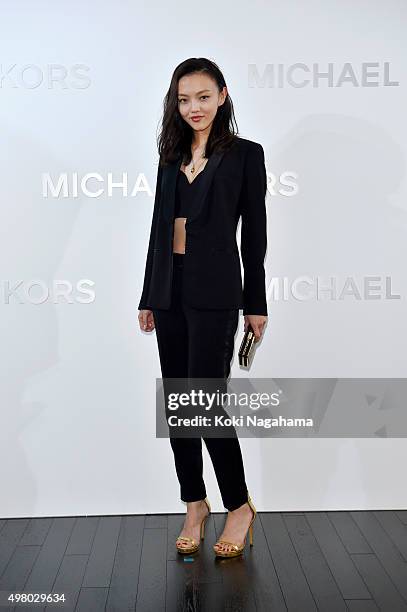 Actress/model Rila Fukushima attends the opening event for the Michael Kors Ginza Flagship Store on November 20, 2015 in Tokyo, Japan.