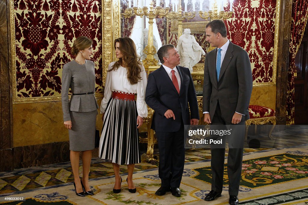 Spanish Royals Host a Official Lunch For Jordan Royals