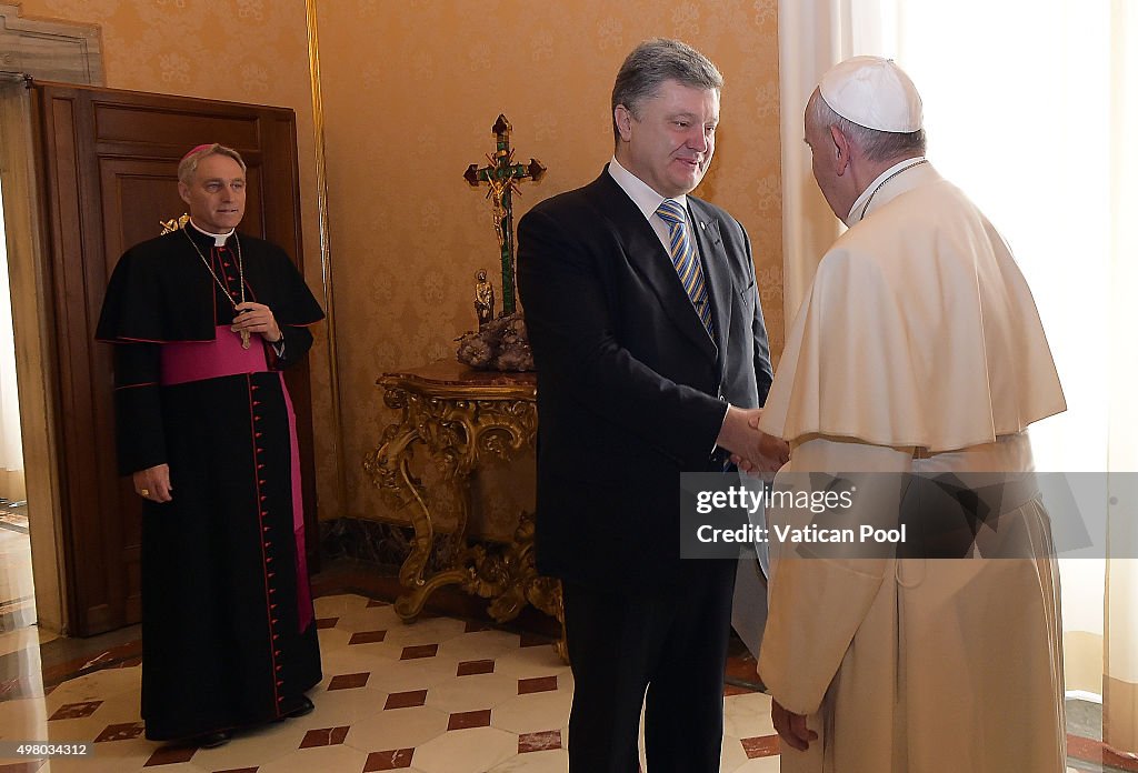 Pope Francis Meets President Of Ukraine Petro Poroshenko