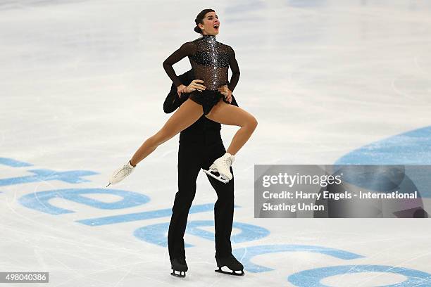 Valentina Marchei and Ondrej Hotarek of Italy skate during the Pairs Short Program on day one of the Rostelecom Cup ISU Grand Prix of Figure Skating...