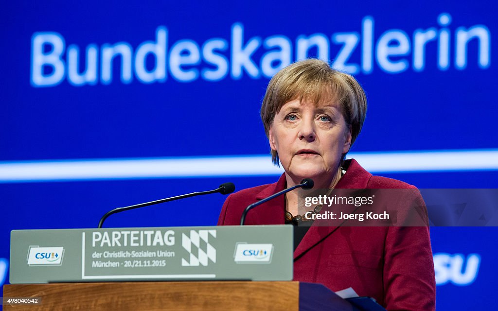 Merkel Speaks At CSU Party Congress