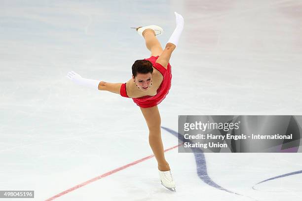 Roberta Rodeghiero of Italy skates during the Ladies Short Program on day one of the Rostelecom Cup ISU Grand Prix of Figure Skating 2015 at the...