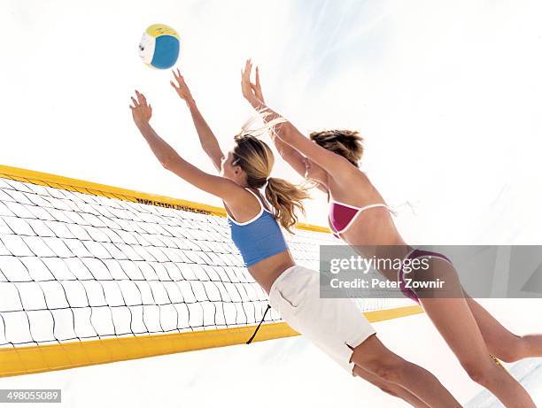 beach volley ball - candid volleyball stock pictures, royalty-free photos & images