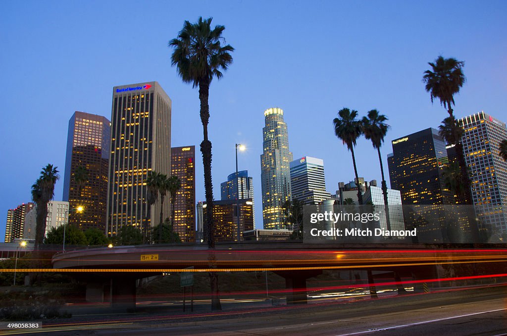 Downtown Los Angeles in the evening