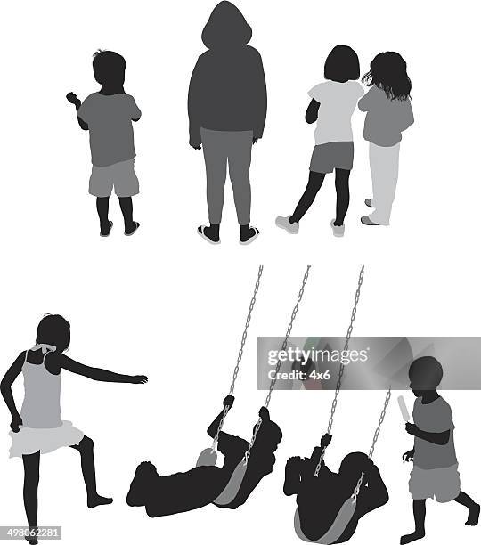 children - child from behind stock illustrations