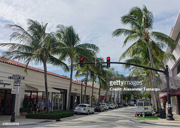 General view along Worth Avenue in Palm Beach, Florida where Sofia Vergara and Joe Manganiello will be getting married November 20, 2015 in Palm...