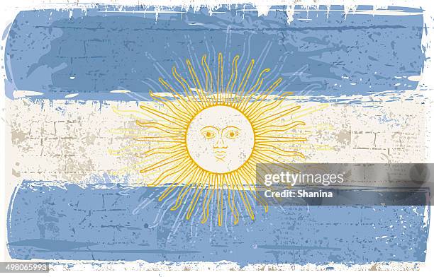 stockillustraties, clipart, cartoons en iconen met flag of argentine on wall - argentinië