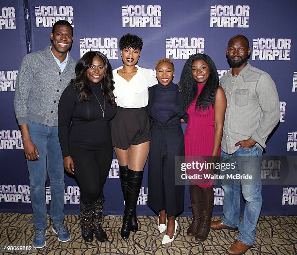 Kyle Scatliffe, Danielle Brooks, Jennifer Hudson, Cynthia Erivo, Joaquina Kalukango and Isaiah Johnson attends 'The Color Purple' Broadway Cast Photo...