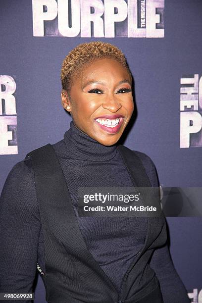 Cynthia Erivo attends 'The Color Purple' Broadway Cast Photo Call at Intercontinental Hotel on November 20, 2015 in New York City.