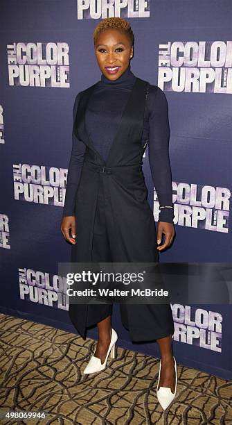 Cynthia Erivo attends 'The Color Purple' Broadway Cast Photo Call at Intercontinental Hotel on November 20, 2015 in New York City.