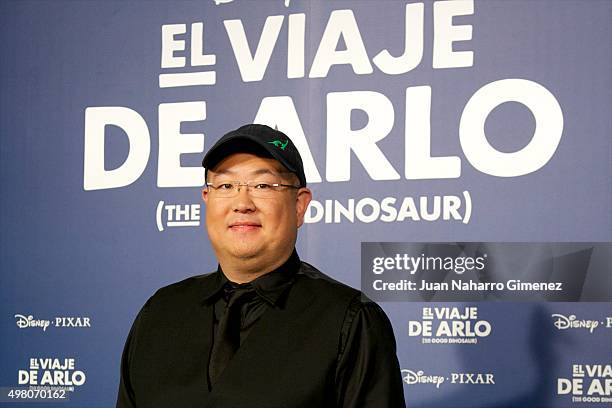 Director Peter Sohn attends El Viaje de Arlo premiere at Capitol Cinema on November 20, 2015 in Madrid, Spain.