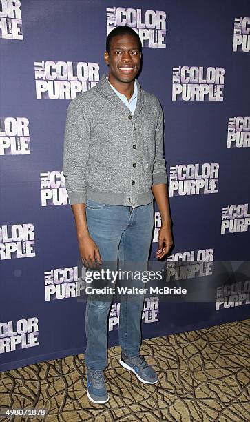 Kyle Scatliffe attends 'The Color Purple' Broadway Cast Photo Call at Intercontinental Hotel on November 20, 2015 in New York City.