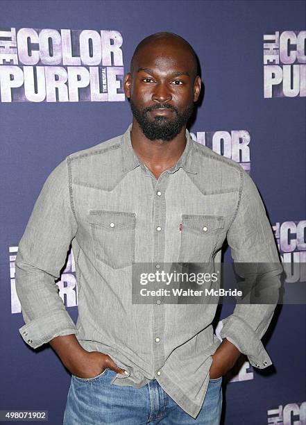 Isaiah Johnson attends 'The Color Purple' Broadway Cast Photo Call at Intercontinental Hotel on November 20, 2015 in New York City.