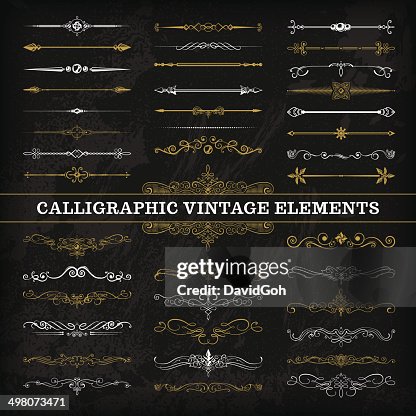 Calligraphic Chalkboard Elements Calligraphic Chalkboard Elements