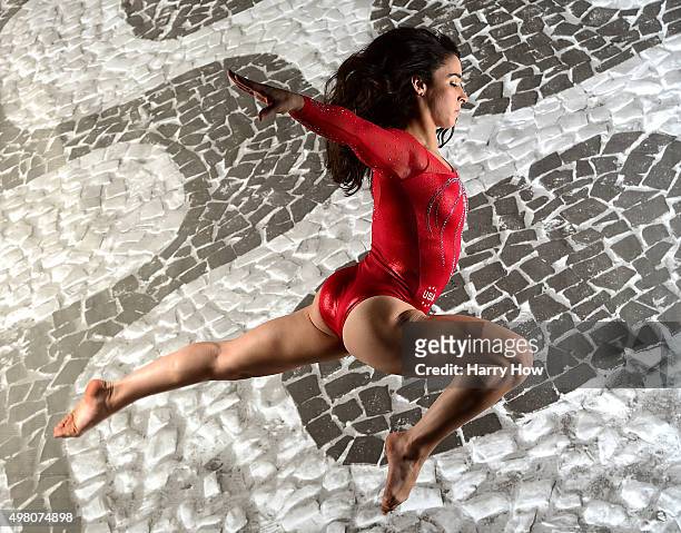 Gymnast Aly Raisman poses for a portrait at the USOC Rio Olympics Shoot at Quixote Studios on November 20, 2015 in Los Angeles, California.