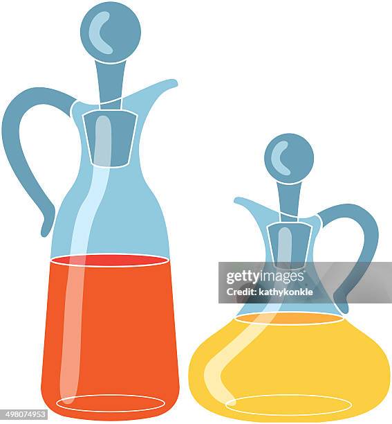 illustrazioni stock, clip art, cartoni animati e icone di tendenza di bottiglie di olio e aceto - aceto