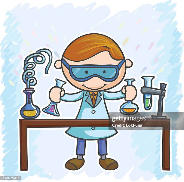 i am scientist! - kid scientist stock illustrations