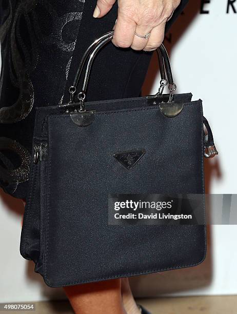 Actress Lisa Ann Walter, purse detail, attends the 13th Annual Lupus LA Hollywood Bag Ladies Luncheon at The Beverly Hilton Hotel on November 20,...