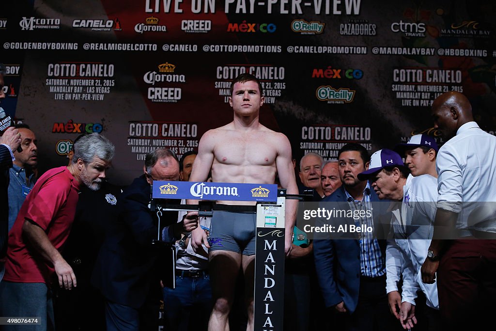 Miguel Cotto v Canelo Alvarez - Weigh-in