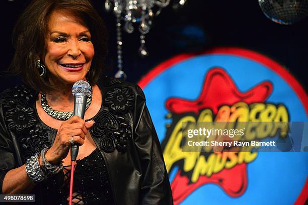 And B singer Freda Payne performs at Amoeba Records on November 18, 2015 in Los Angeles, California.