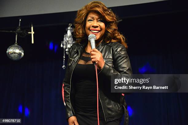 And B singer Mary Wilson performs at Amoeba Records on November 18, 2015 in Los Angeles, California.
