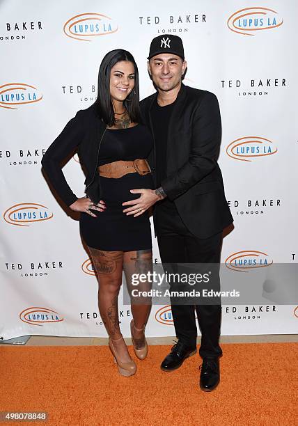 Music producer Dennis DeSantis arrives at the 13th Annual Lupus LA Hollywood Bag Ladies Luncheon at The Beverly Hilton Hotel on November 20, 2015 in...