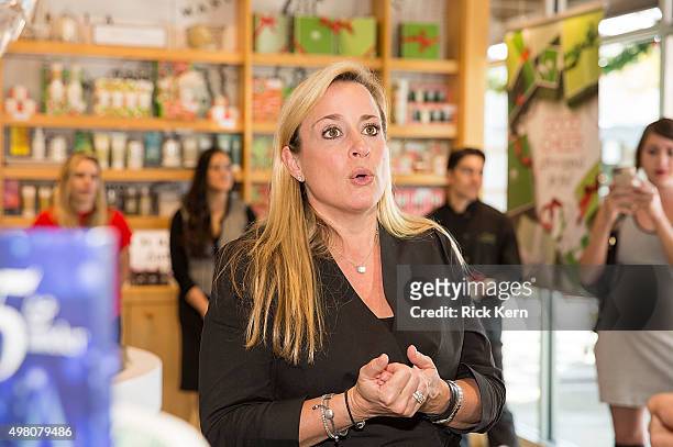 Origins V.P. And General Manager Doreen Hatcher unveils Origins new discovery store concept on November 20, 2015 in Austin, Texas.