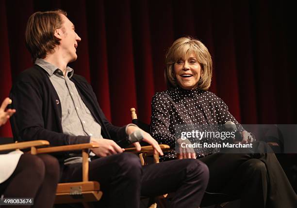 Paul Dano and Jane Fonda attend The Academy Of Motion Picture Arts And Sciences Hosts An Official Academy Screening Of YOUTH on November 20, 2015 in...