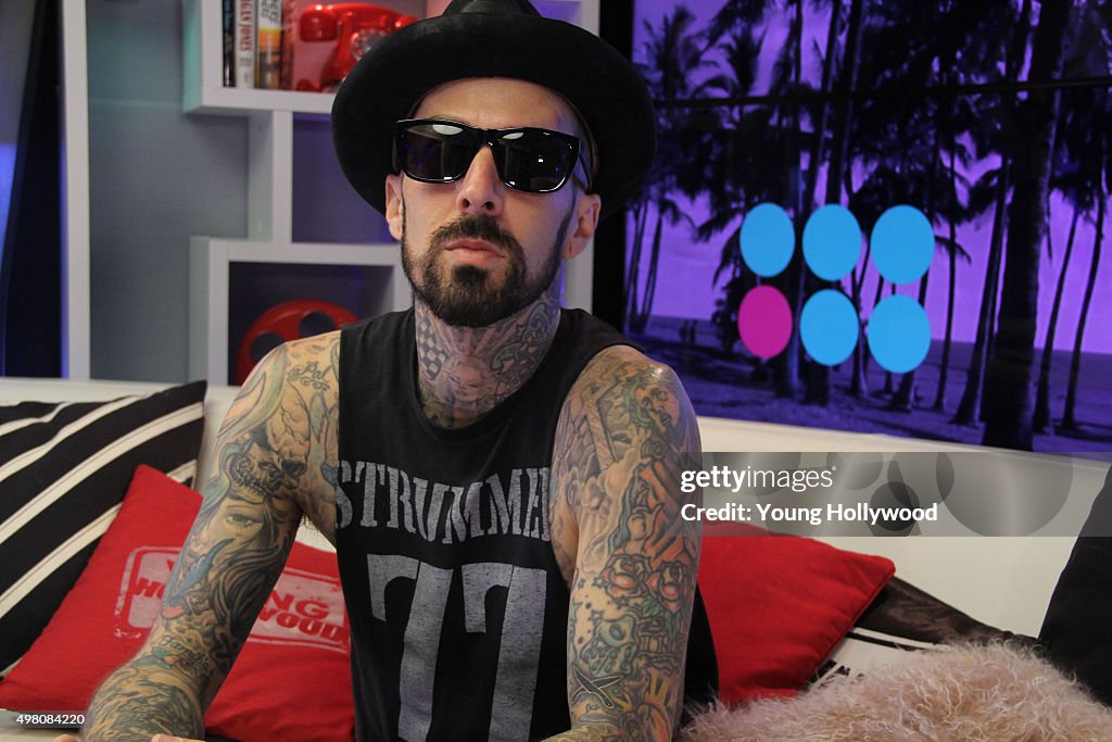 Travis Barker Visits Young Hollywood Studio