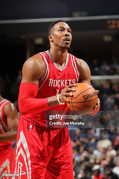 Dwight Howard of the Houston Rockets during the game the Memphis Grizzlies on November 20, 2015 at FedEx Forum in Memphis, Tennessee. NOTE TO USER:...