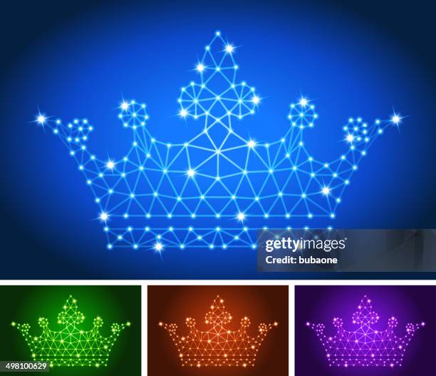 bildbanksillustrationer, clip art samt tecknat material och ikoner med crown on triangular nodes connection structure vector art - princess background