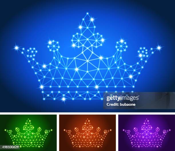 crown on triangular nodes connection structure vector art - king card stock illustrations