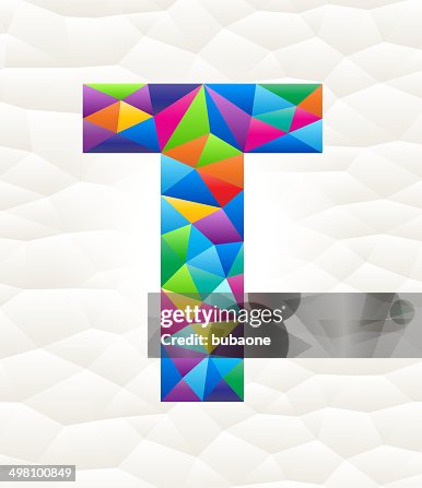 Letter T on triangular pattern mosaic royalty free vector art Letter T on triangular pattern mosaic royalty free vector art
