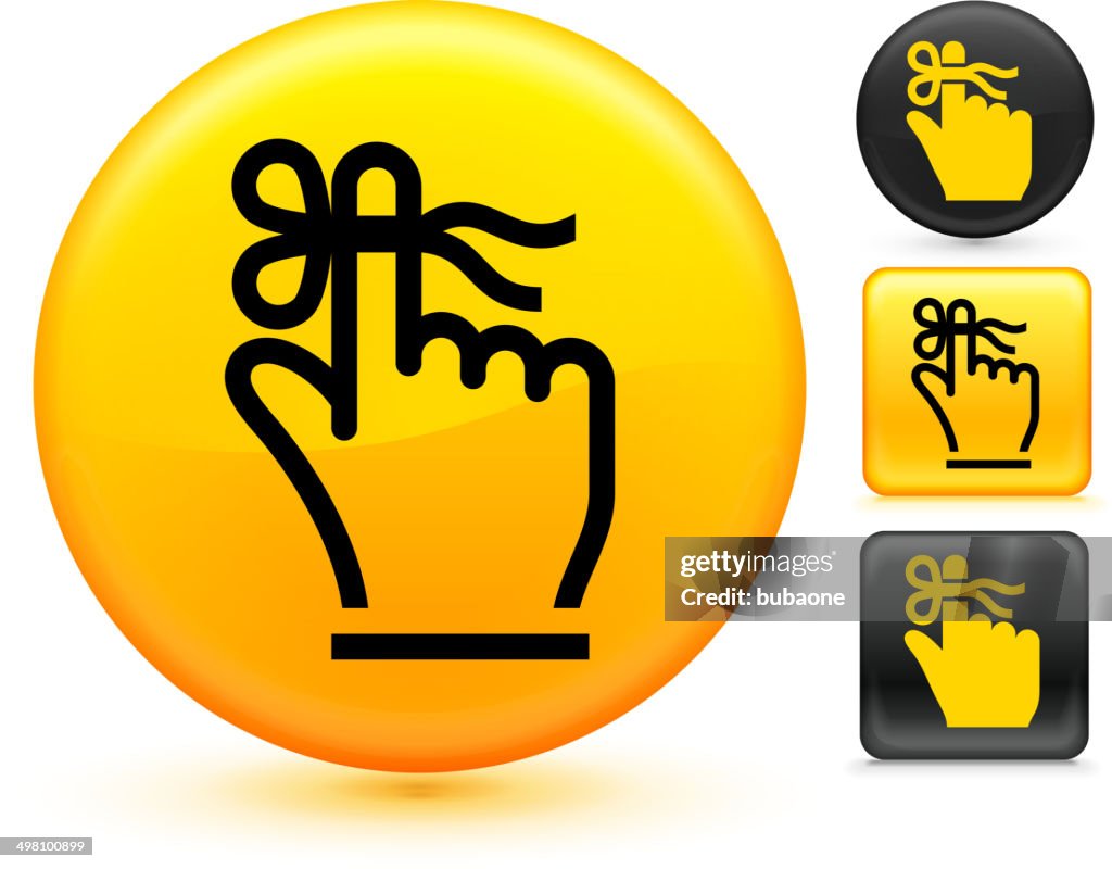 Reminder royalty free vector art on Yellow Button Set