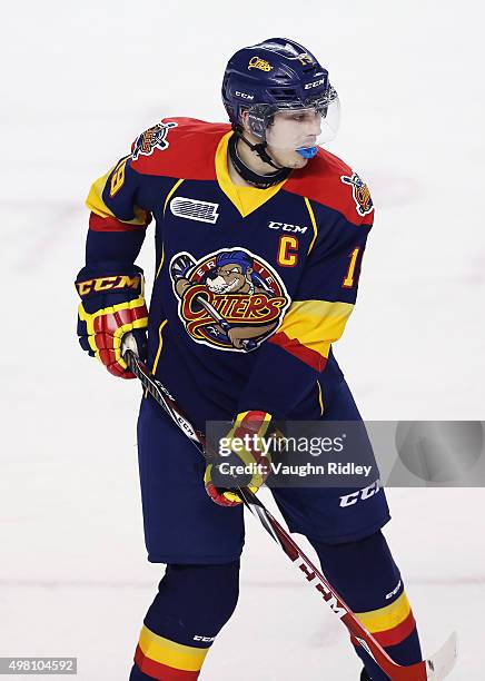 Dylan Strome of the Erie Otters skates during an OHL game against the Niagara IceDogs at the Meridian Centre on November 19, 2015 in St Catharines,...
