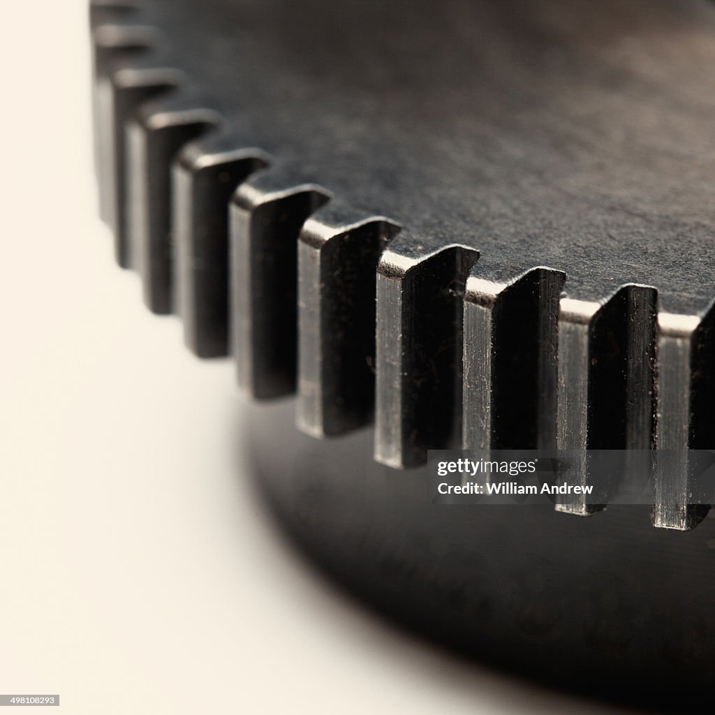 Macro detail of gear teeth