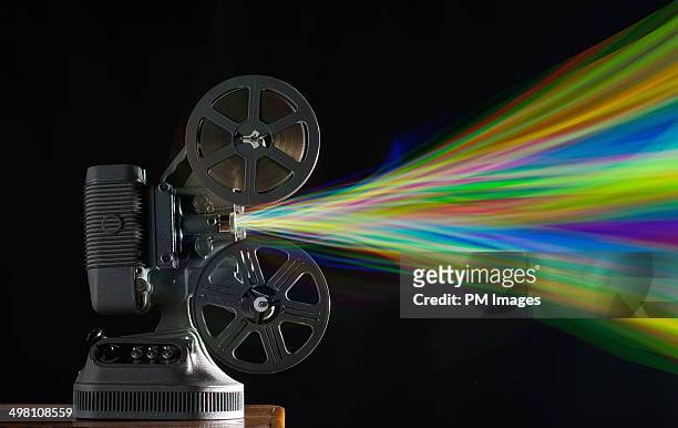 vintage film projector,  multi colors - cinema projector stock pictures, royalty-free photos & images
