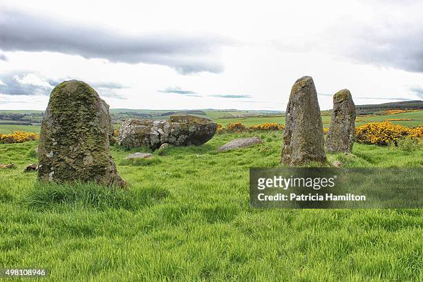 aikey brae stone circle, aberdeenshire - stone circle stock pictures, royalty-free photos & images