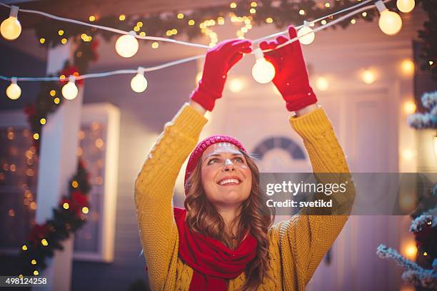 christmas is nearly here. - christmas decoration outdoor stock pictures, royalty-free photos & images