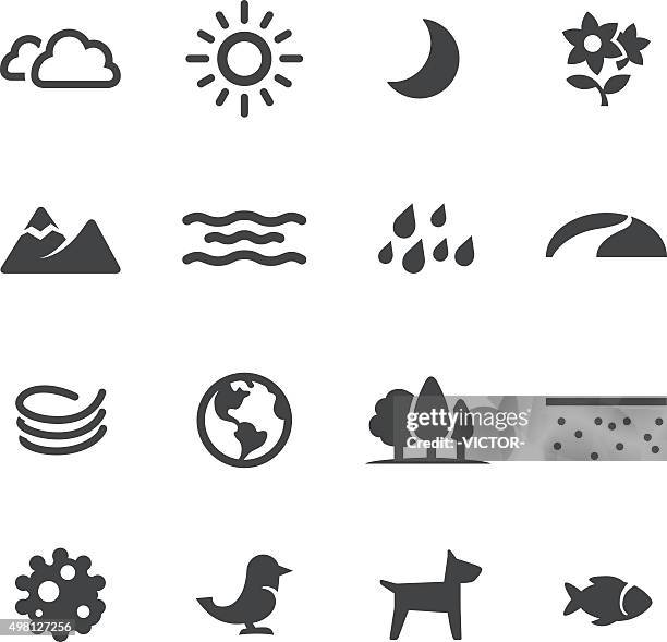 nature icons - acme series - 2015 world series stock illustrations