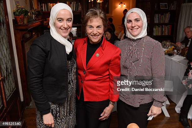 Representative Jan Schakowsky and guests attend as Syrian refugees and community leaders join together for a #RefugeesWelcome Thanksgiving dinner...
