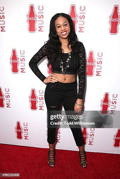 Actress Maya Jenkins attends the 2015 American Music Awards Pre Party with Coca-Cola at the Conga Room on November 20, 2015 in Los Angeles,...