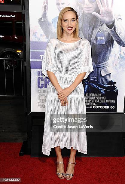 Actress Zoe Kazan attends the premiere of "Our Brand Is Crisis" at TCL Chinese Theatre on October 26, 2015 in Hollywood, California.