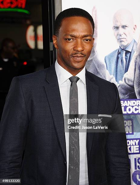 Actor Anthony Mackie attends the premiere of "Our Brand Is Crisis" at TCL Chinese Theatre on October 26, 2015 in Hollywood, California.