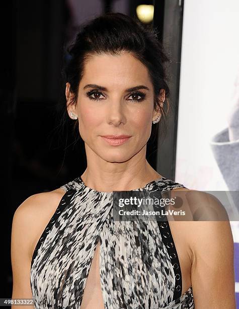 Actress Sandra Bullock attends the premiere of "Our Brand Is Crisis" at TCL Chinese Theatre on October 26, 2015 in Hollywood, California.