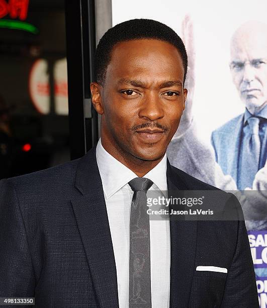Actor Anthony Mackie attends the premiere of "Our Brand Is Crisis" at TCL Chinese Theatre on October 26, 2015 in Hollywood, California.