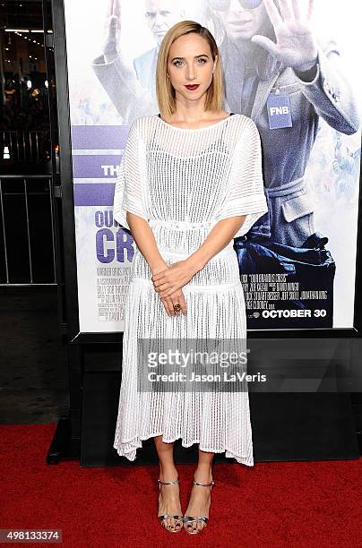 Actress Zoe Kazan attends the premiere of "Our Brand Is Crisis" at TCL Chinese Theatre on October 26, 2015 in Hollywood, California.