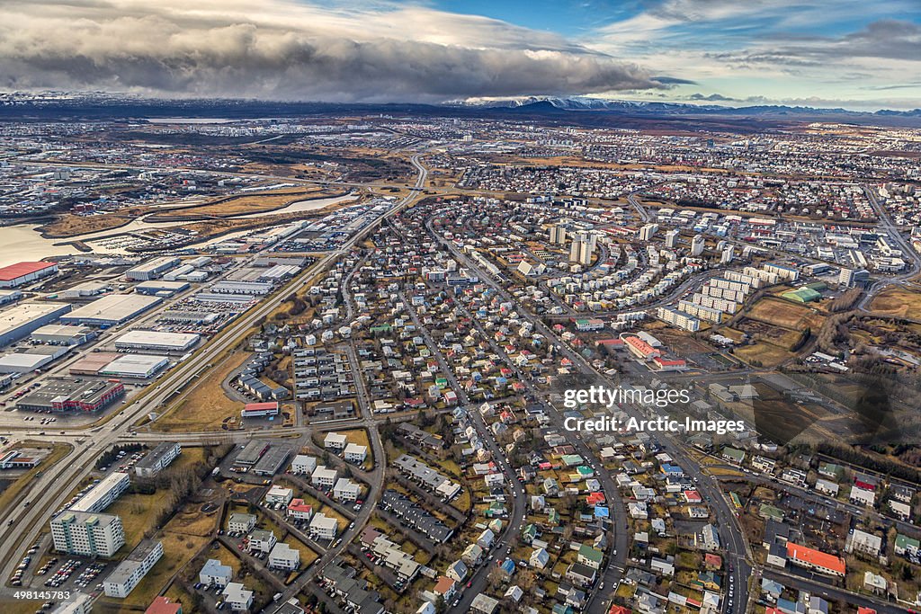 Aerial of Reykjavik, Iceland
