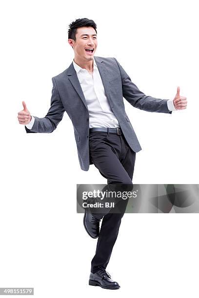 fashionable businessman doing thumbs up - no tie stock pictures, royalty-free photos & images