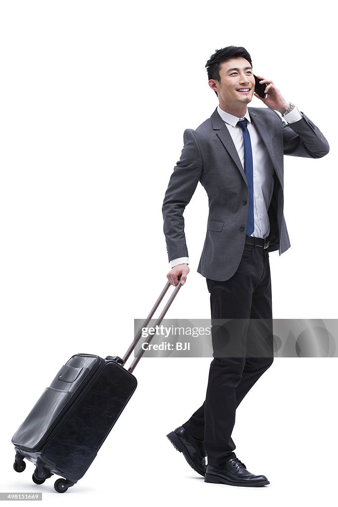 Fashionable businessman on the phone
